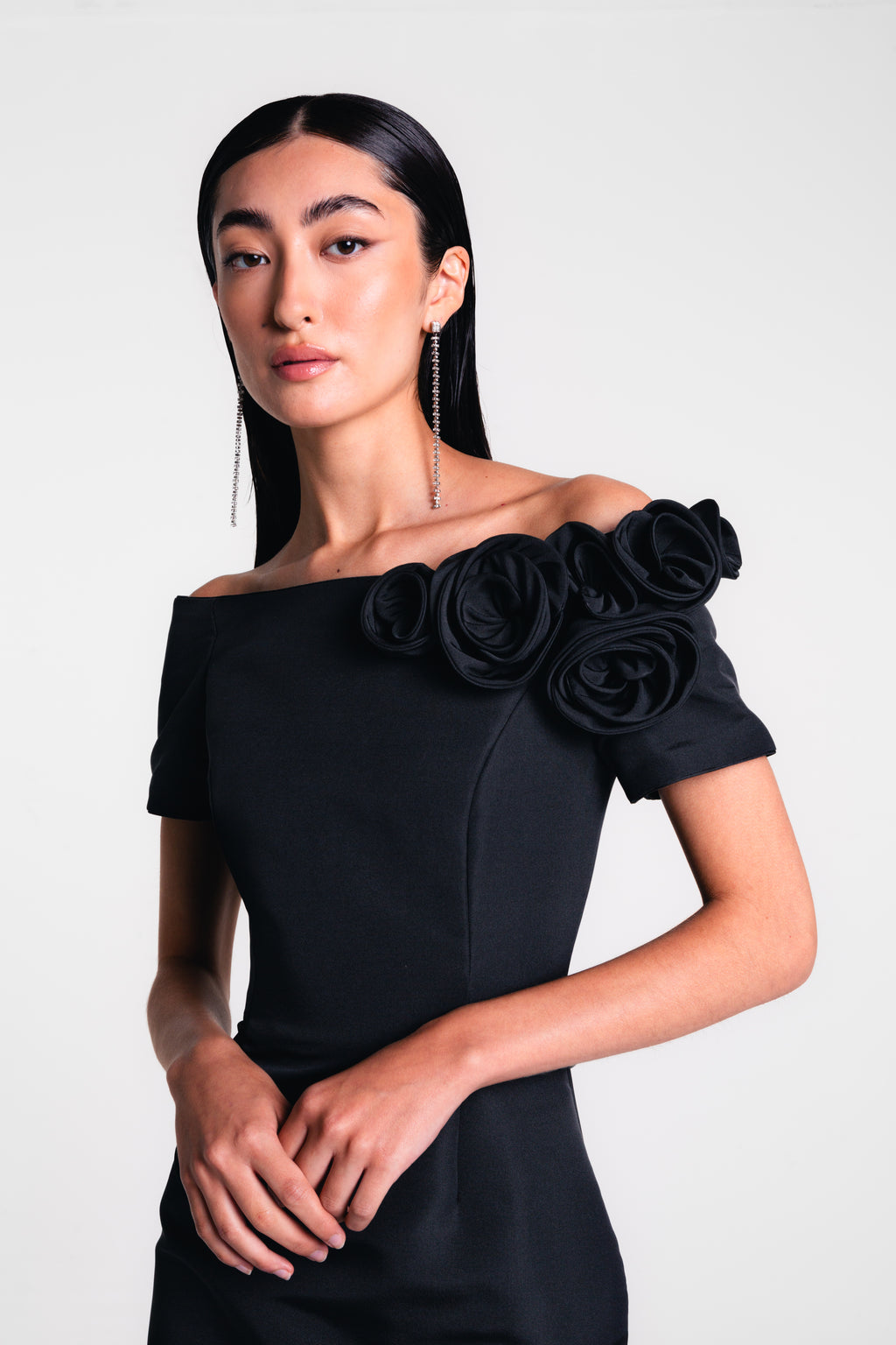 not your rose off shoulder dress Off Shoulder Blanche Dress with Roses – Catherine Regehr