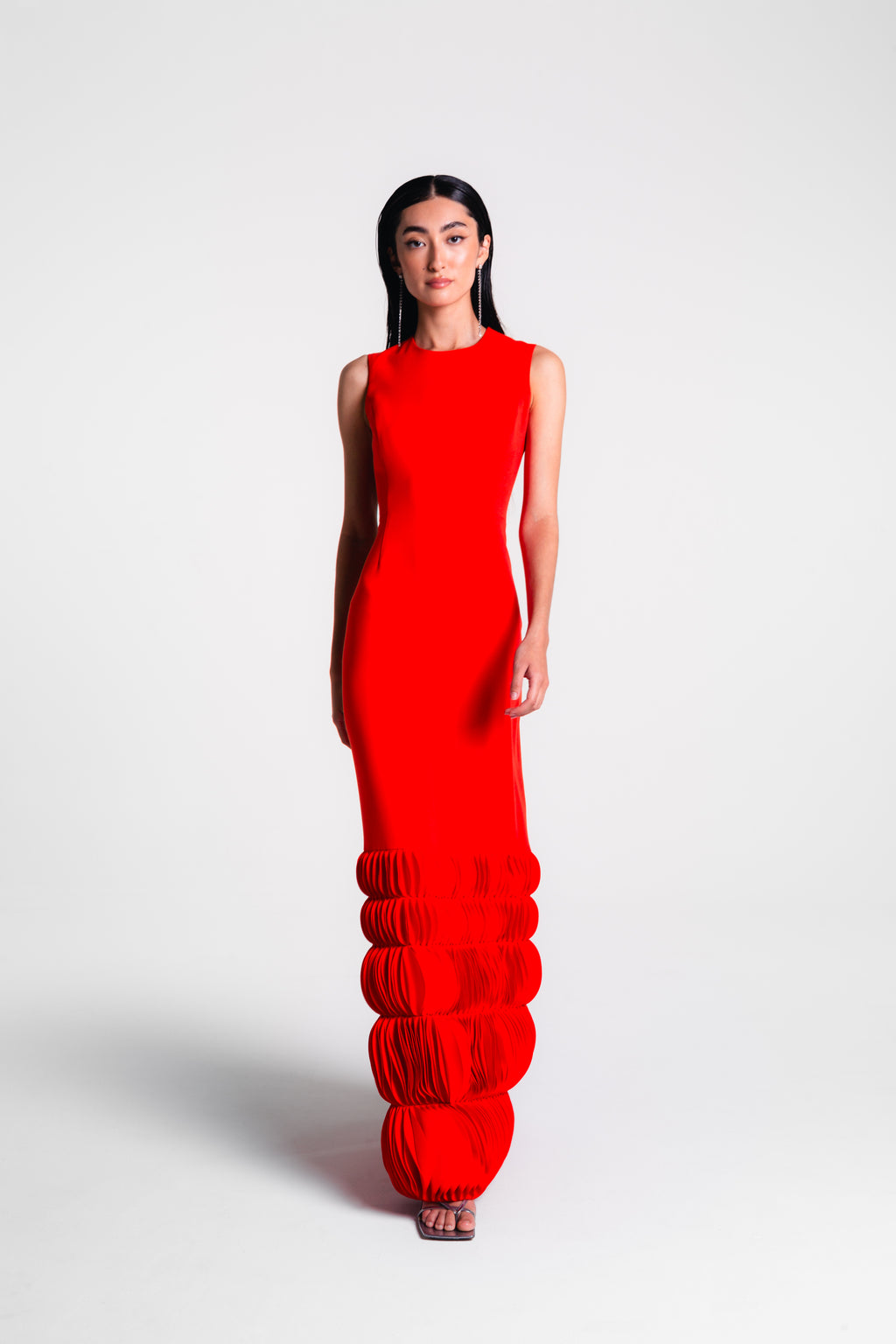 Catherine Regehr Short Sleeve Jewel Neck London Sheath with Falling Plumes & Gems main image 0