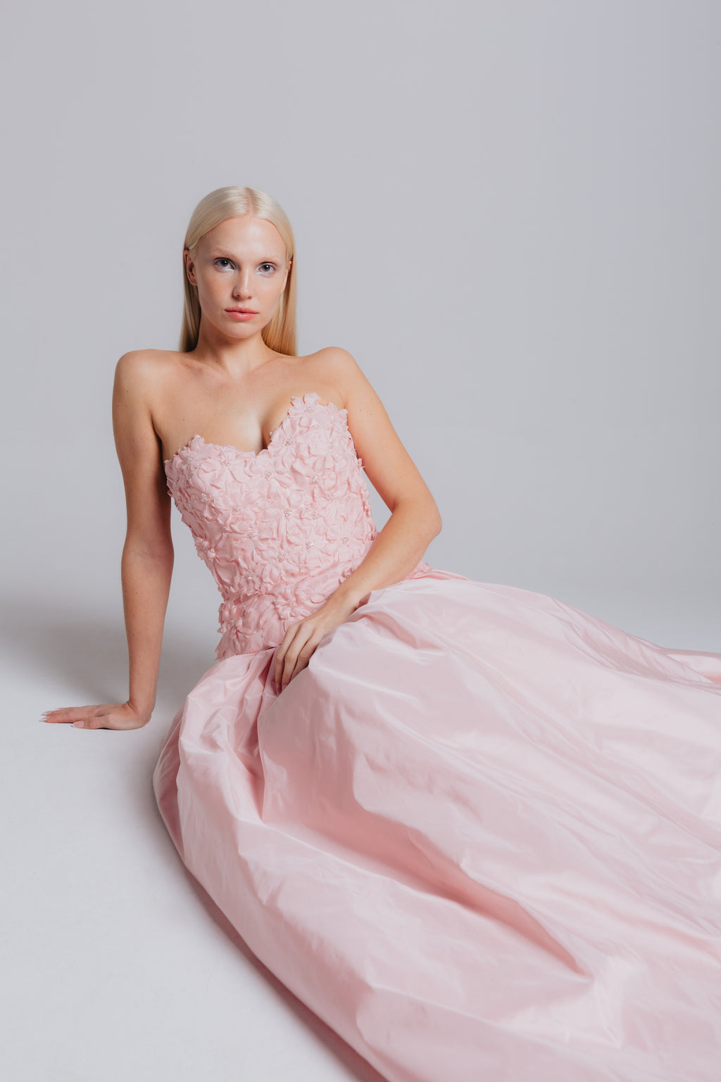 Strapless All Over Petal Corset & Ball Gown Skirt Strapless All Over Petal Corset & Ball Gown Skirt