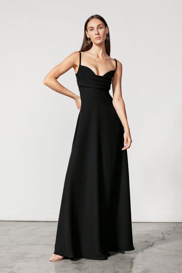 Scoop Neck Spaghetti Strap Empire Waisted Gown