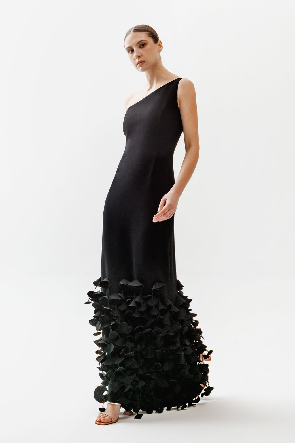 One Shoulder Gown with Cone Hem – Catherine Regehr