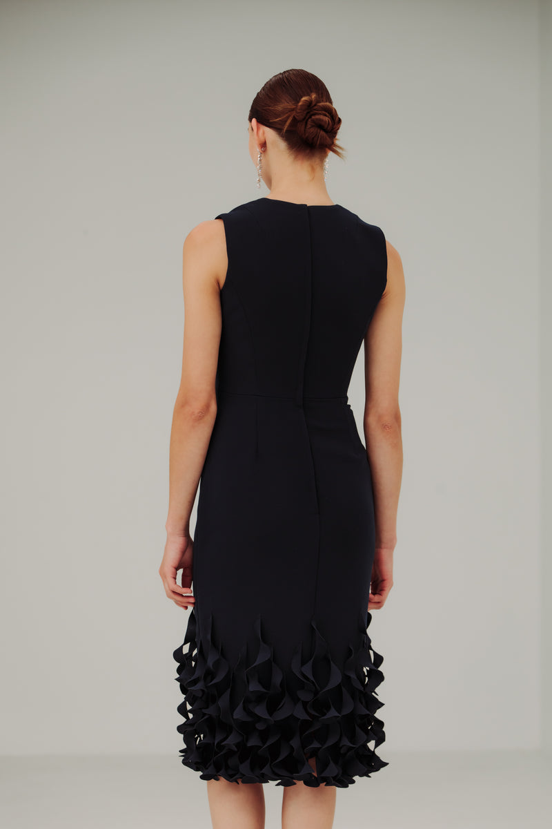 Jackie Dress with Spiral Hem