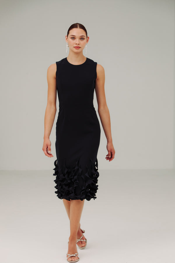 Jackie Dress with Spiral Hem