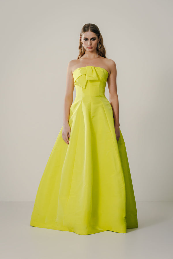 Strapless Tie Gown