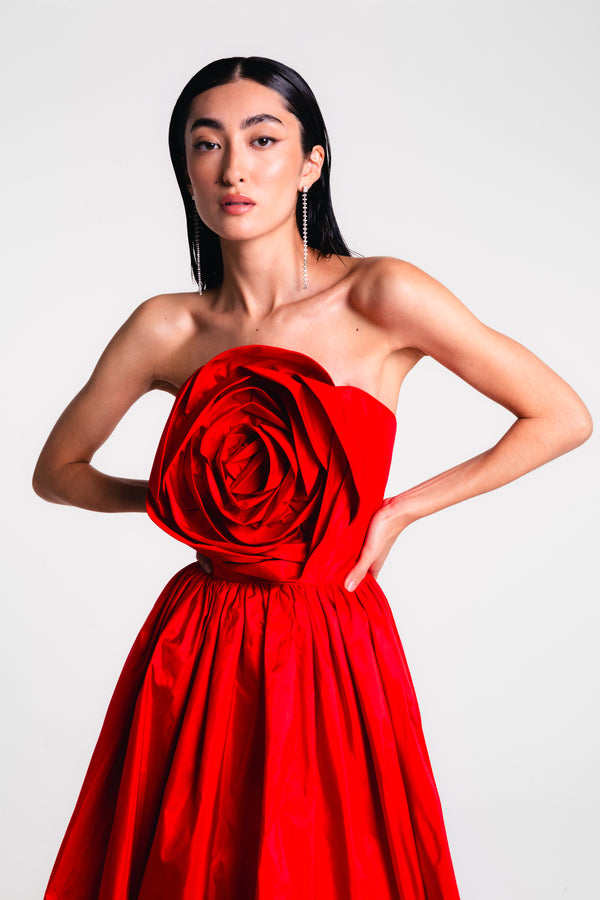 Strapless Rose Gown