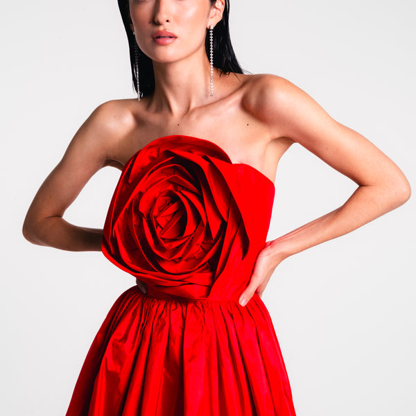 red rose dress LONG SLEEVES BLACK GOWN WITH DRAPPED ROSES | CULT MIA V SHAPE WITH TULLE NUDE TO BUST AREA Rose dress