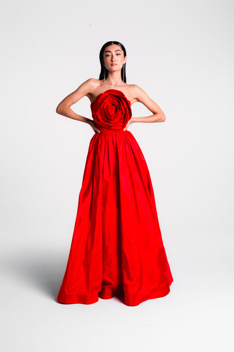 Strapless Rose Gown