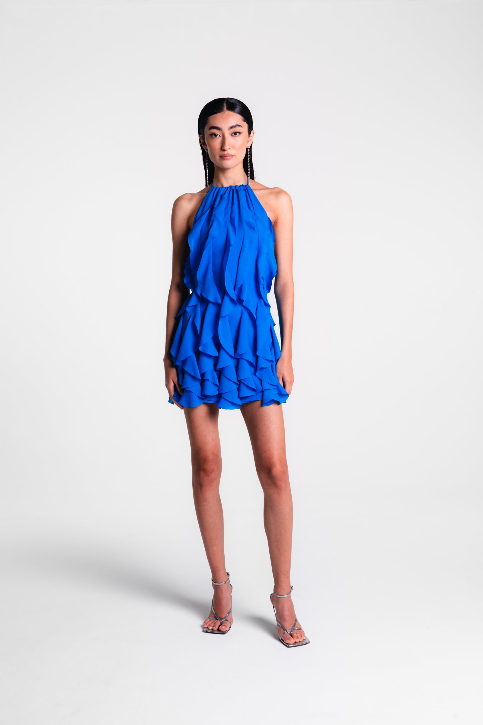 All Over Halter Ruffle Mini Dress – Catherine Regehr