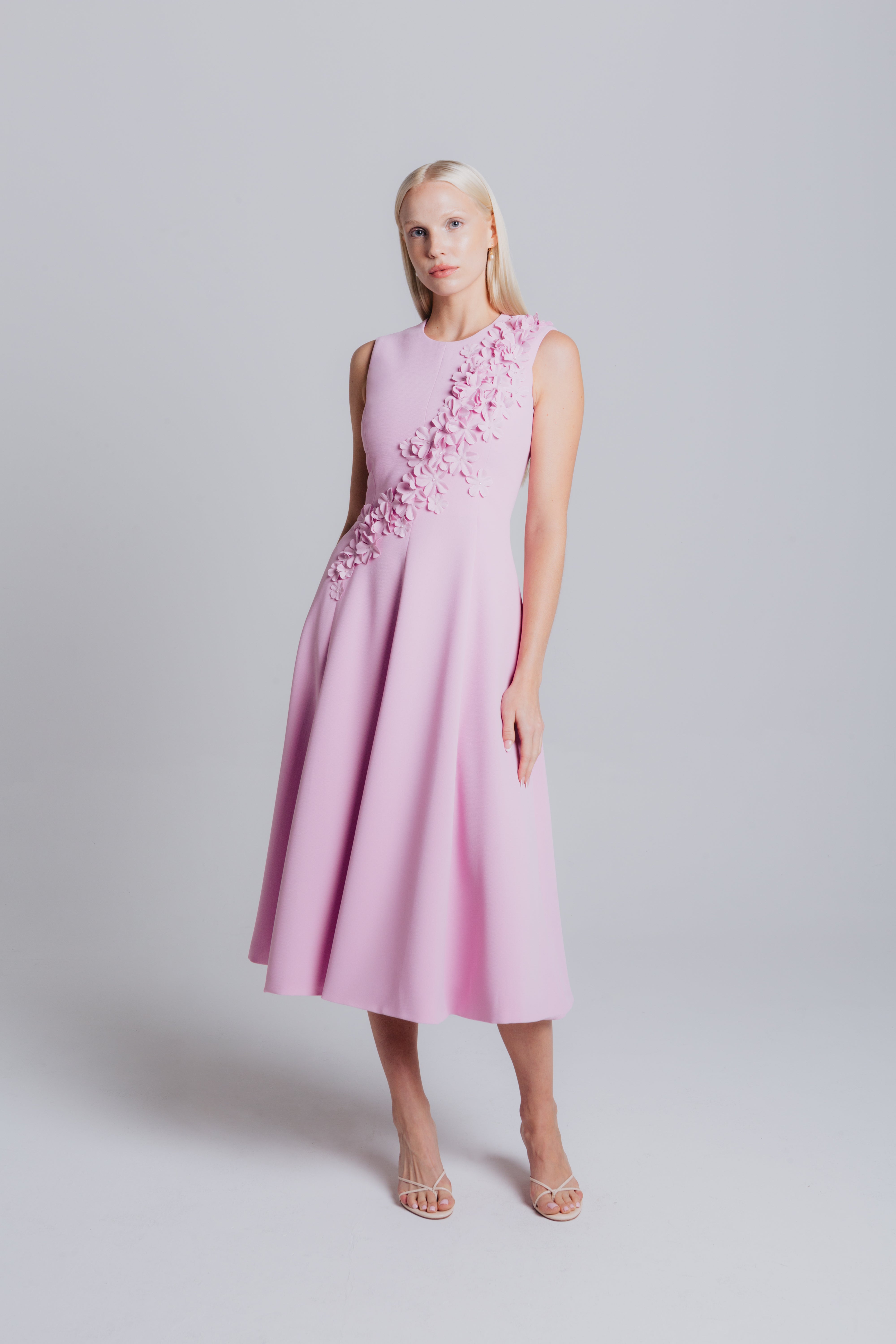 Catherine Regehr Jewel Neck Jackie Gown with Camellia Petals & Gems main image 1