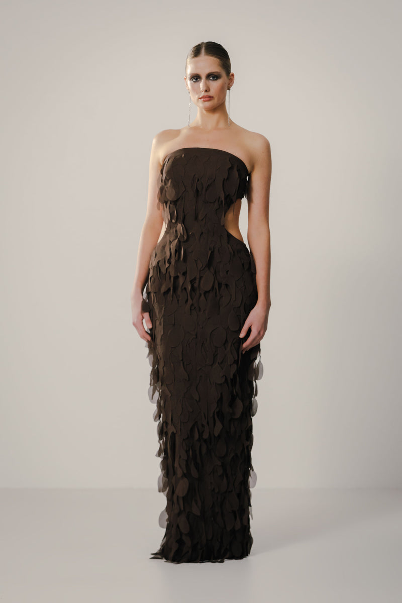 Strapless Cut Out Kelp Gown
