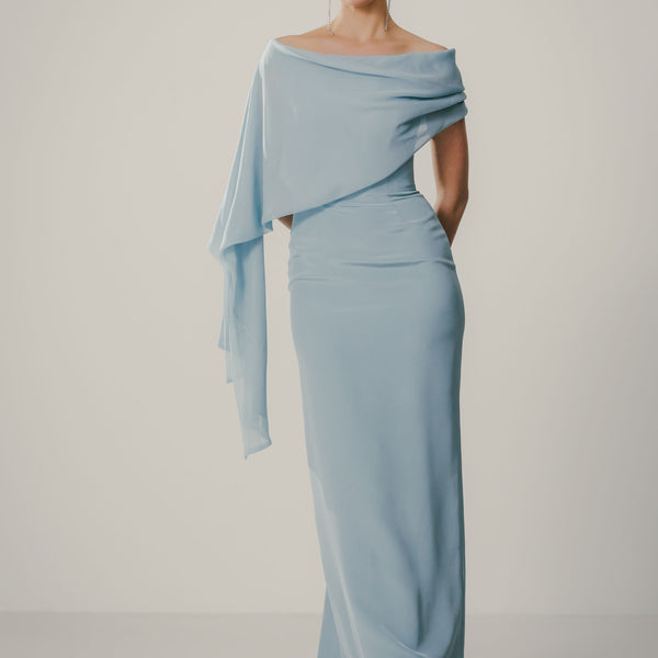 オールインワン・サロペット Courreges Over The Shoulder Drape' Dress One_Shoulder_Draped_Maxi_Dress