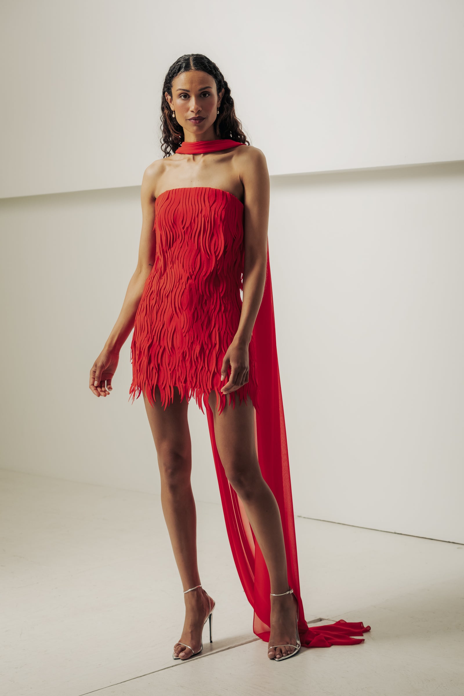 Strapless Shredded Mini Dress Catherine Regehr Strapless Shredded Mini Dress Catherine Regehr