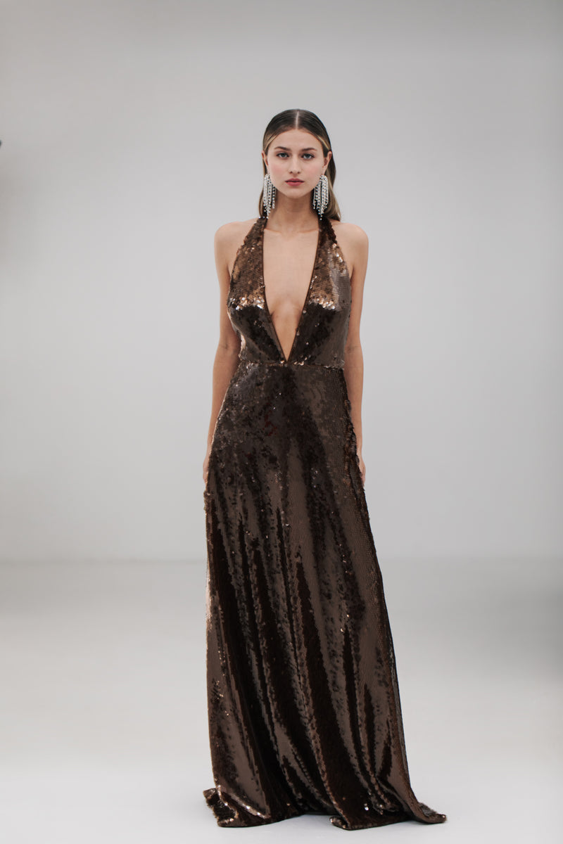 Sequin Halter Gown Catherine Regehr Sequin Halter Gown Catherine Regehr