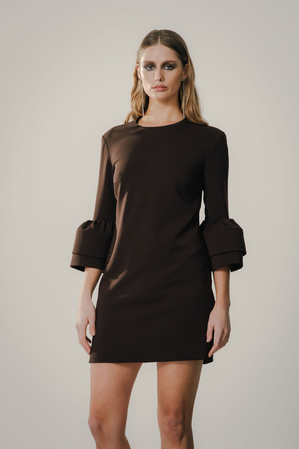 Jewel Neck Bell Sleeve Dress