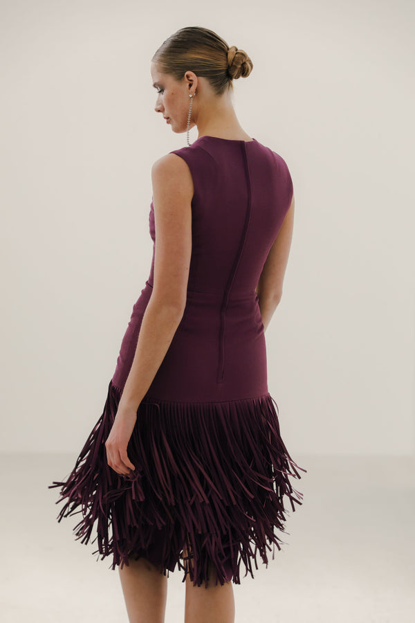 Jackie Dress with Fringe Hem