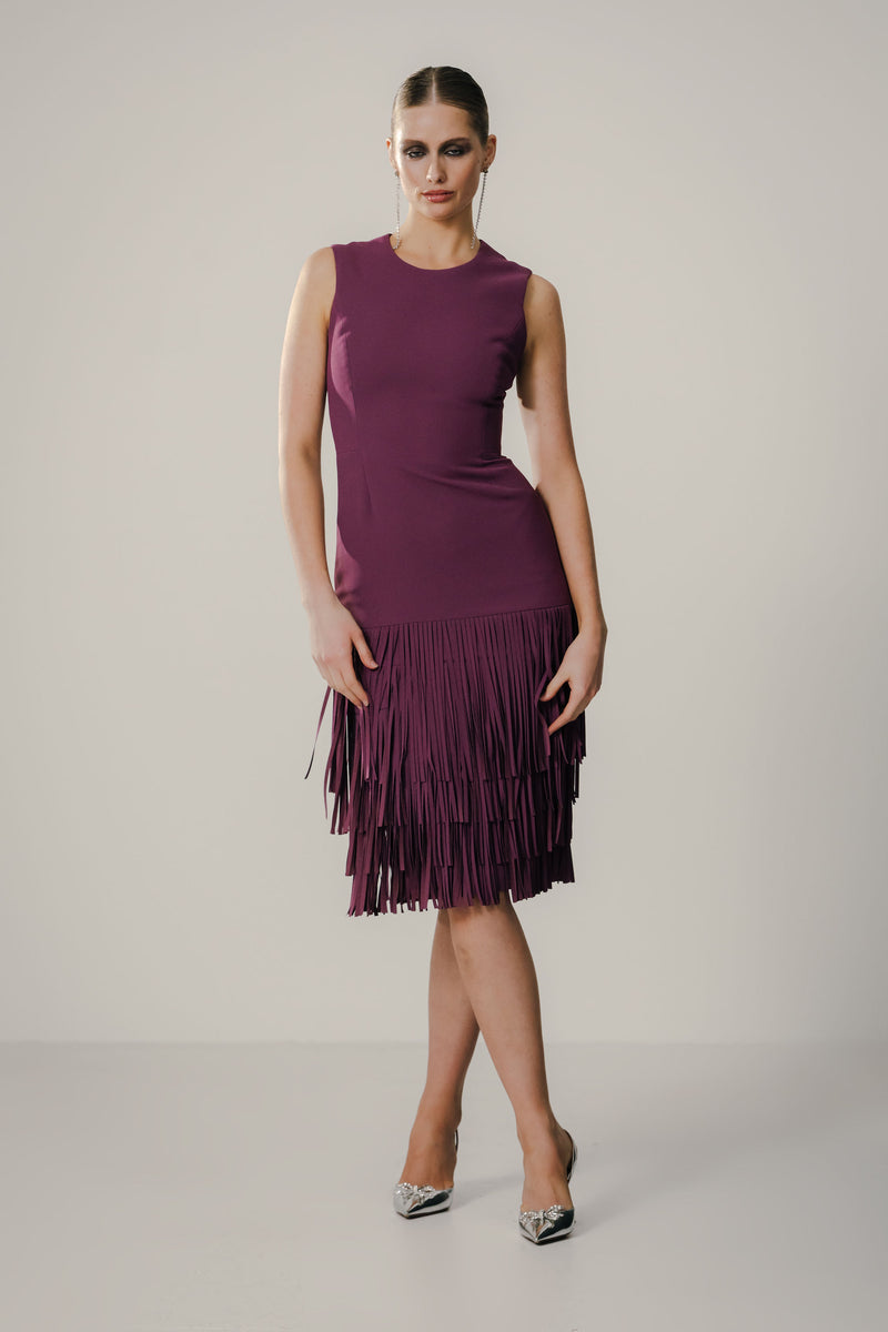 Jackie Dress with Fringe Hem Catherine Regehr Jackie Dress with Fringe Hem Catherine Regehr