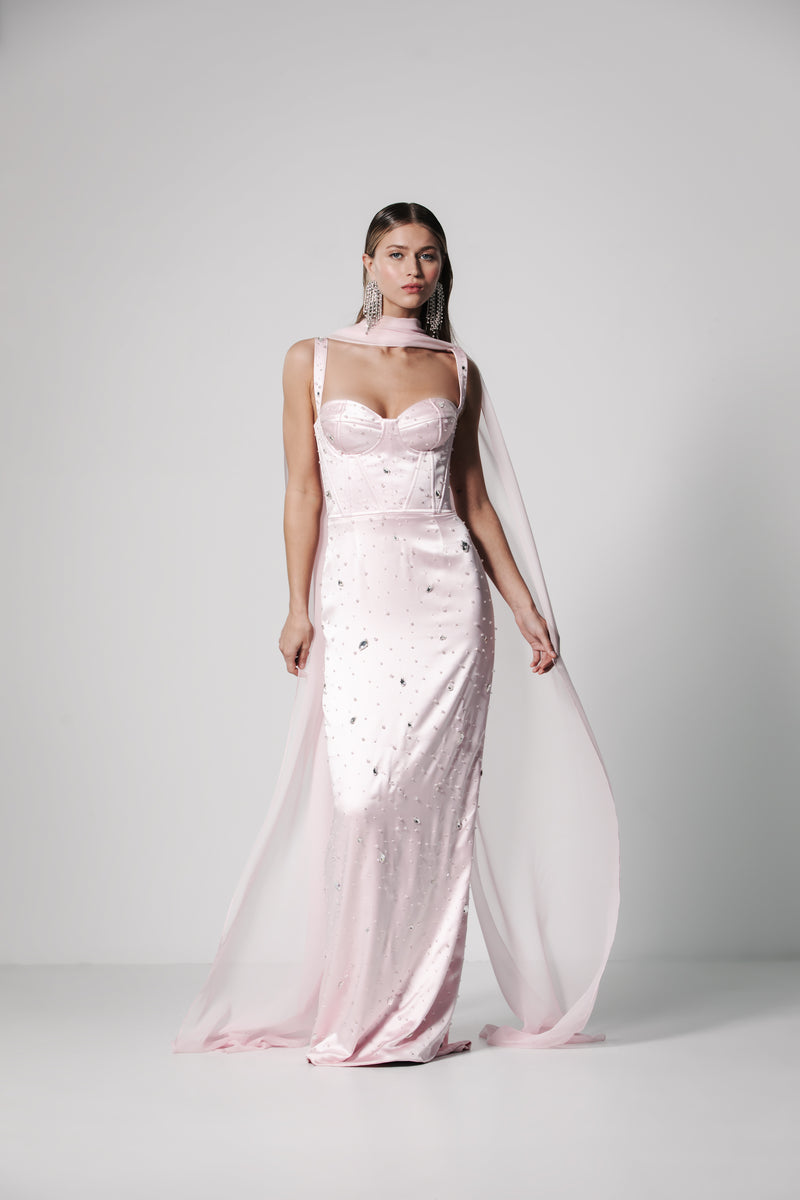 Corset Gown with Scattered Gems