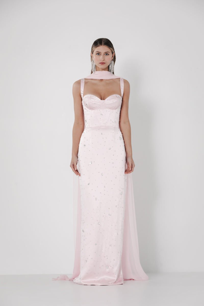 Corset Gown with Scattered Gems