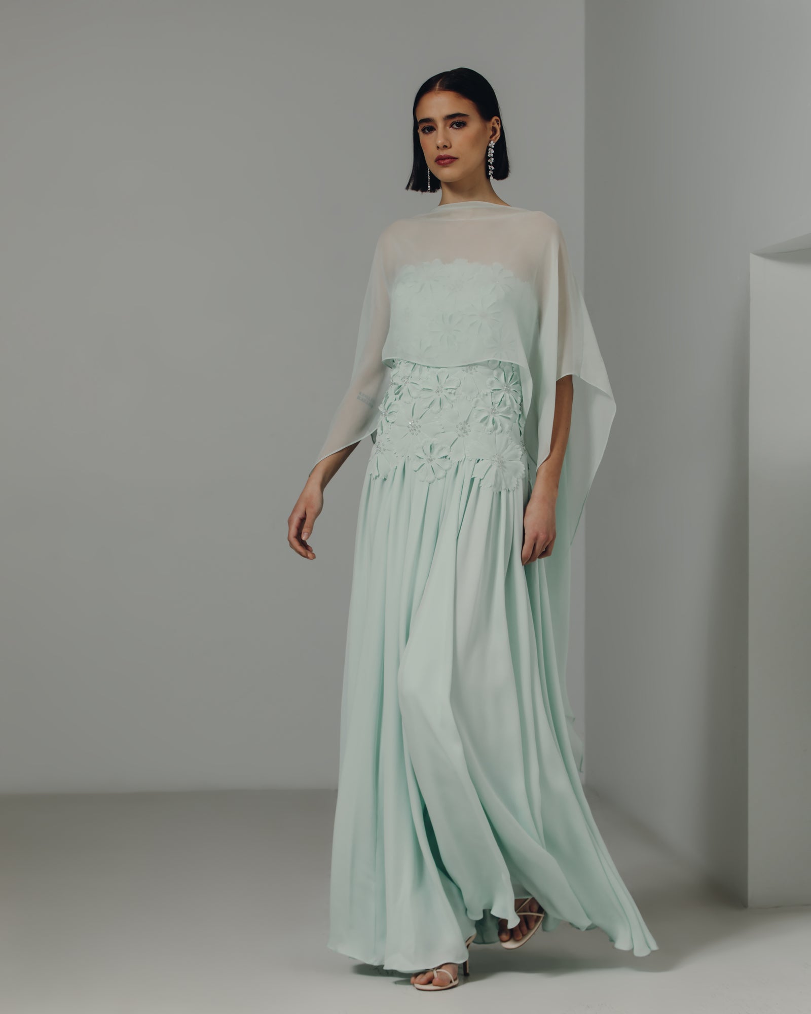 catherine regehr evening dresses Rene Gown Size:10-11Y Lara Women's Symmetrical Halter 95=handle1=Vanity Table=frances-woven-rattan-dressing-table-with-mirror-black Off shoulder gown with