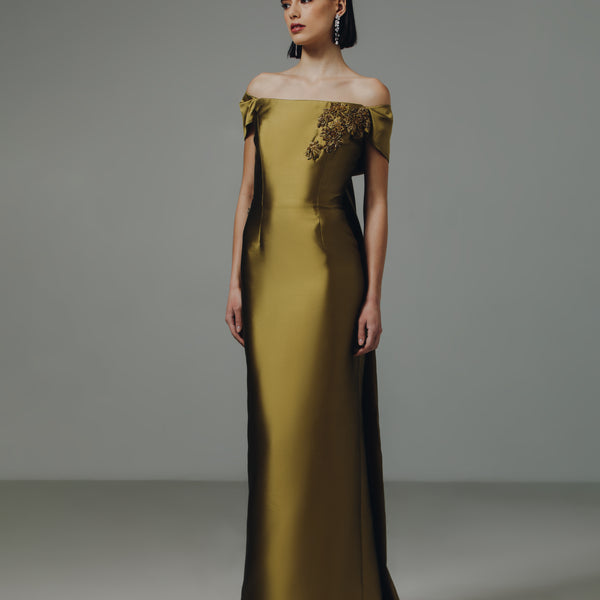 catherine regehr off the shoulder dress Off Shoulder Tie Back Gown – Catherine Regehr