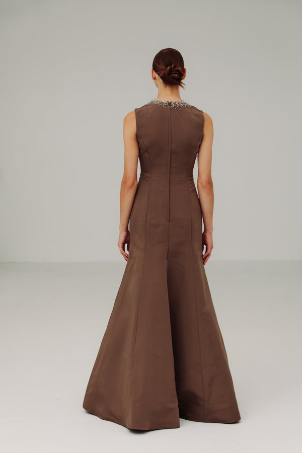 Serena Gown with Gem Neck