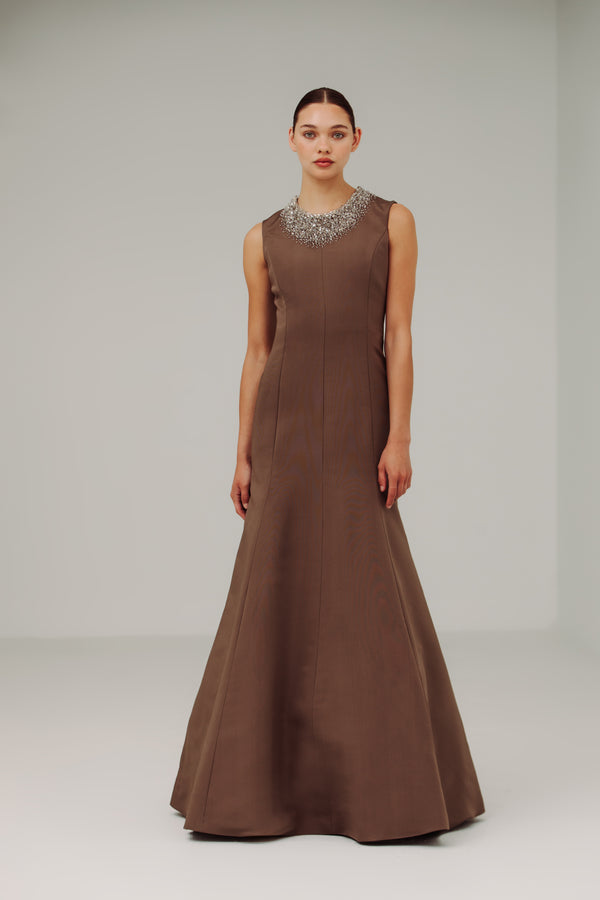 Serena Gown with Gem Neck