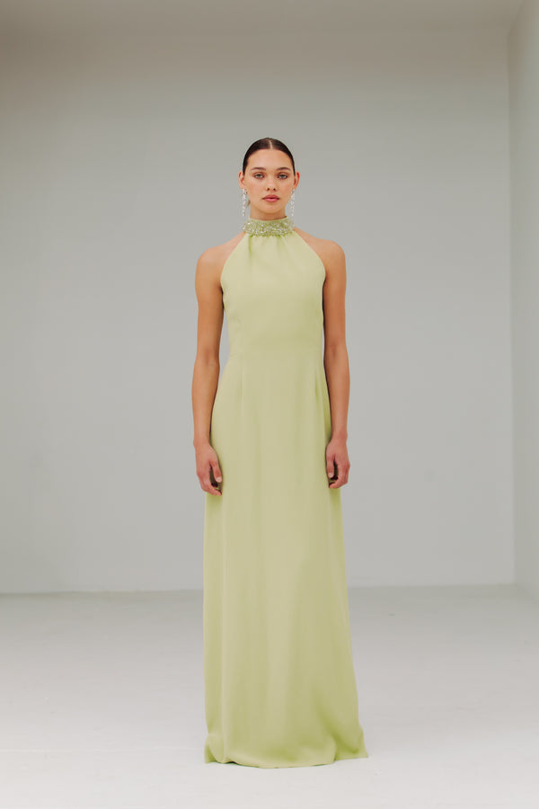 Gemmed T Neck Sheath with London Skirt
