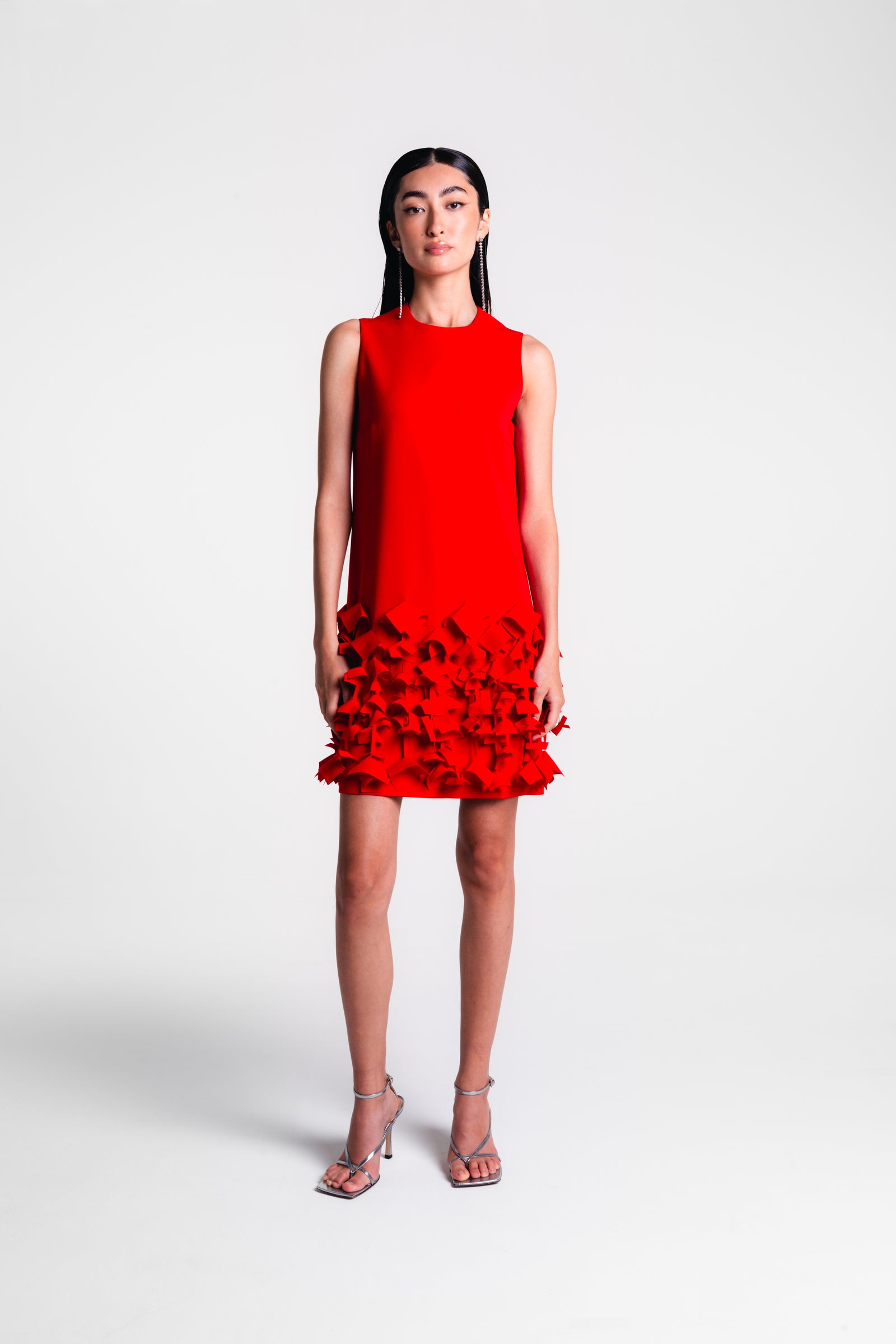 Jewel Neck Arak Dress with Cube Hem – Catherine Regehr