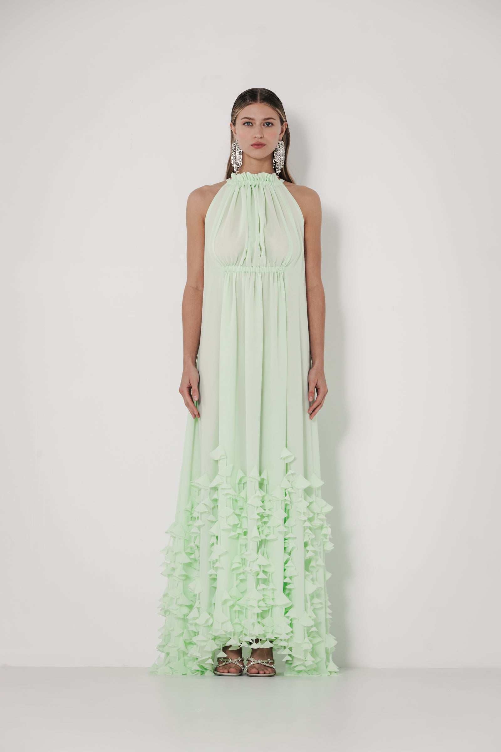 green grecian dress Grecian Tiered Sleeveless Dress – Country Club Prep main image 1