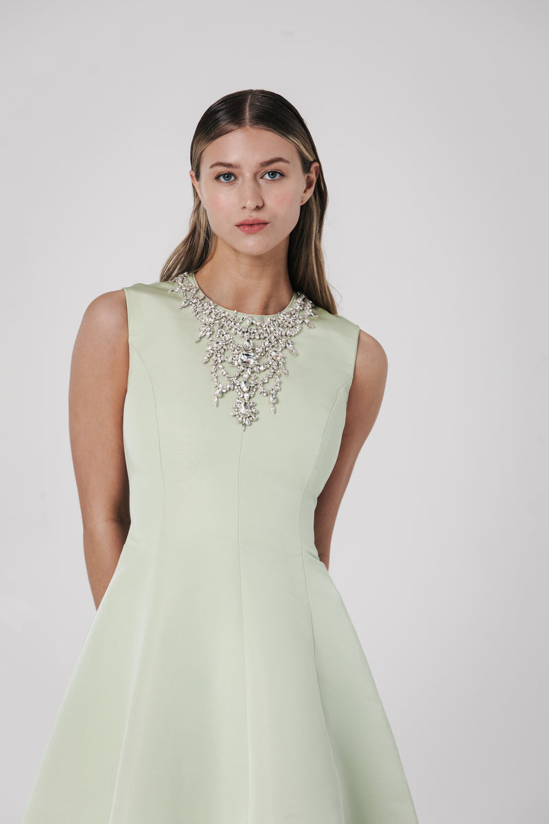 Van Der Rohe Gown with Embellished Neckline