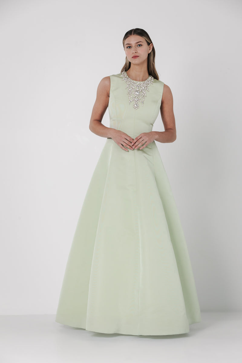 Van Der Rohe Gown with Embellished Neckline