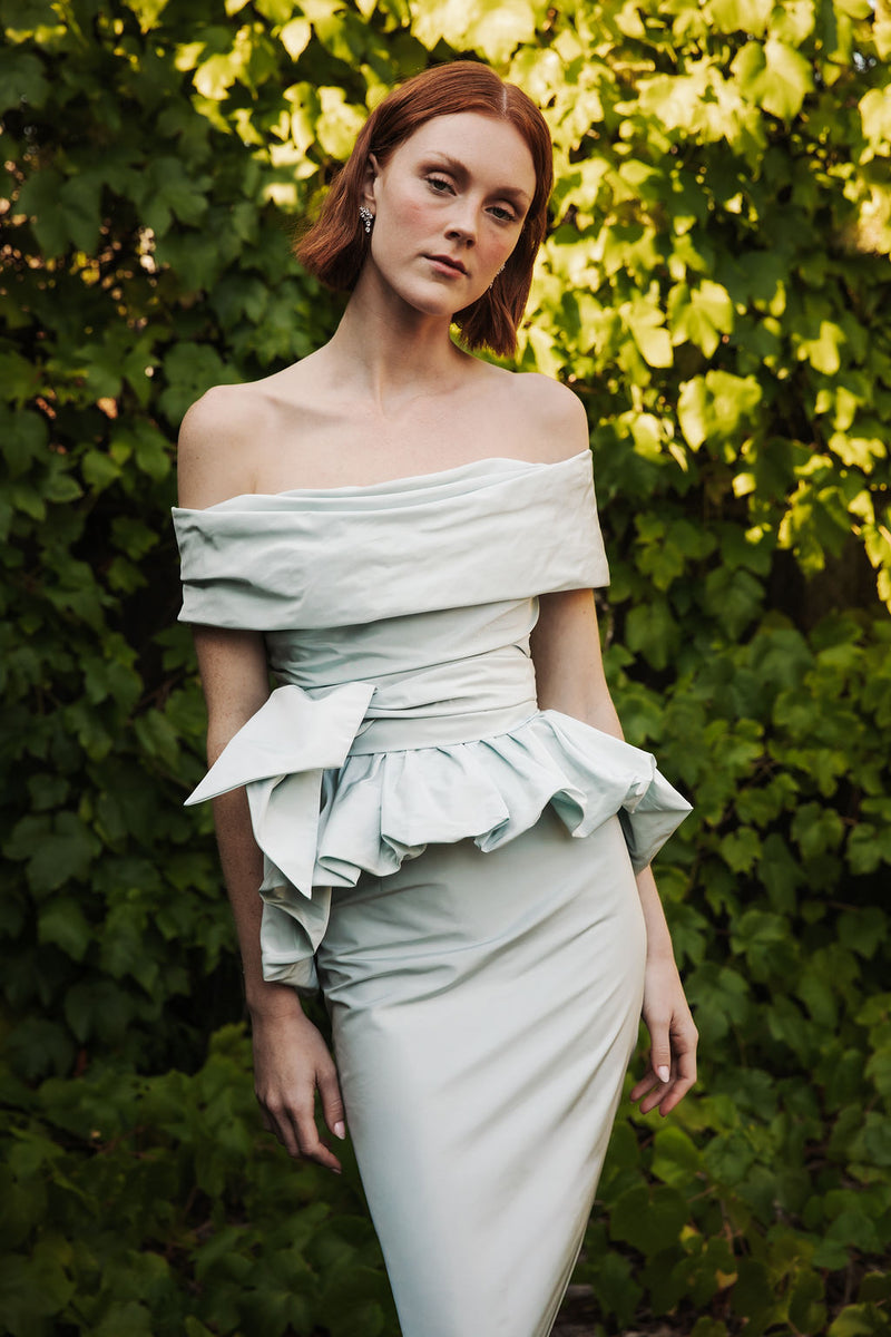 peplum dress off the shoulder Off Shoulder Top with Peplum & Vintage Skirt Set – Catherine Regehr