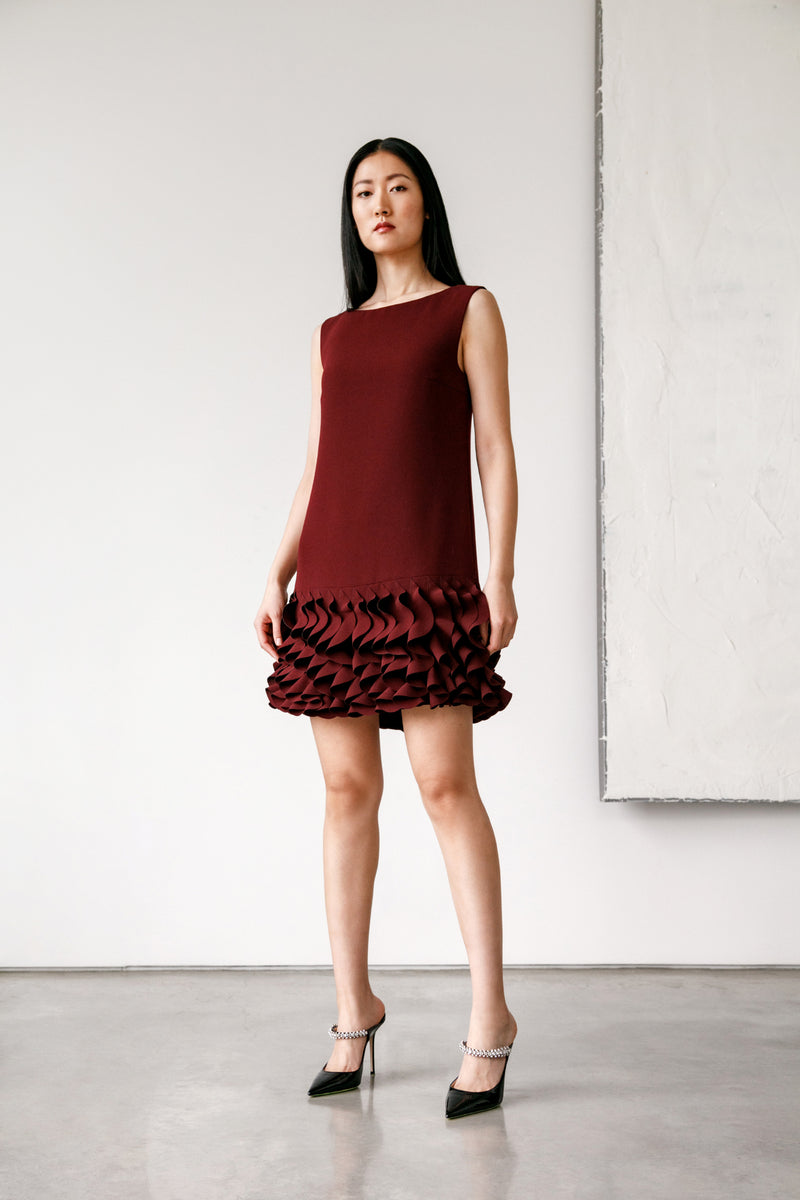 Sleeveless Boat Neck Dress The Red Boat Neck High Waisted Mini Dress Sleeveless Boat Neck Dress The Red Boat Neck High Waisted Mini Dress