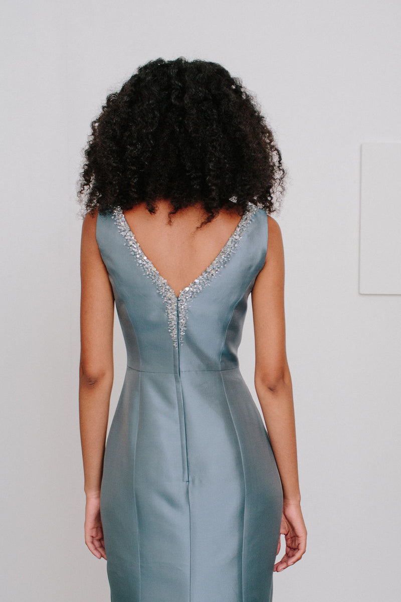 V-Back Charlotte Gown with Crystal