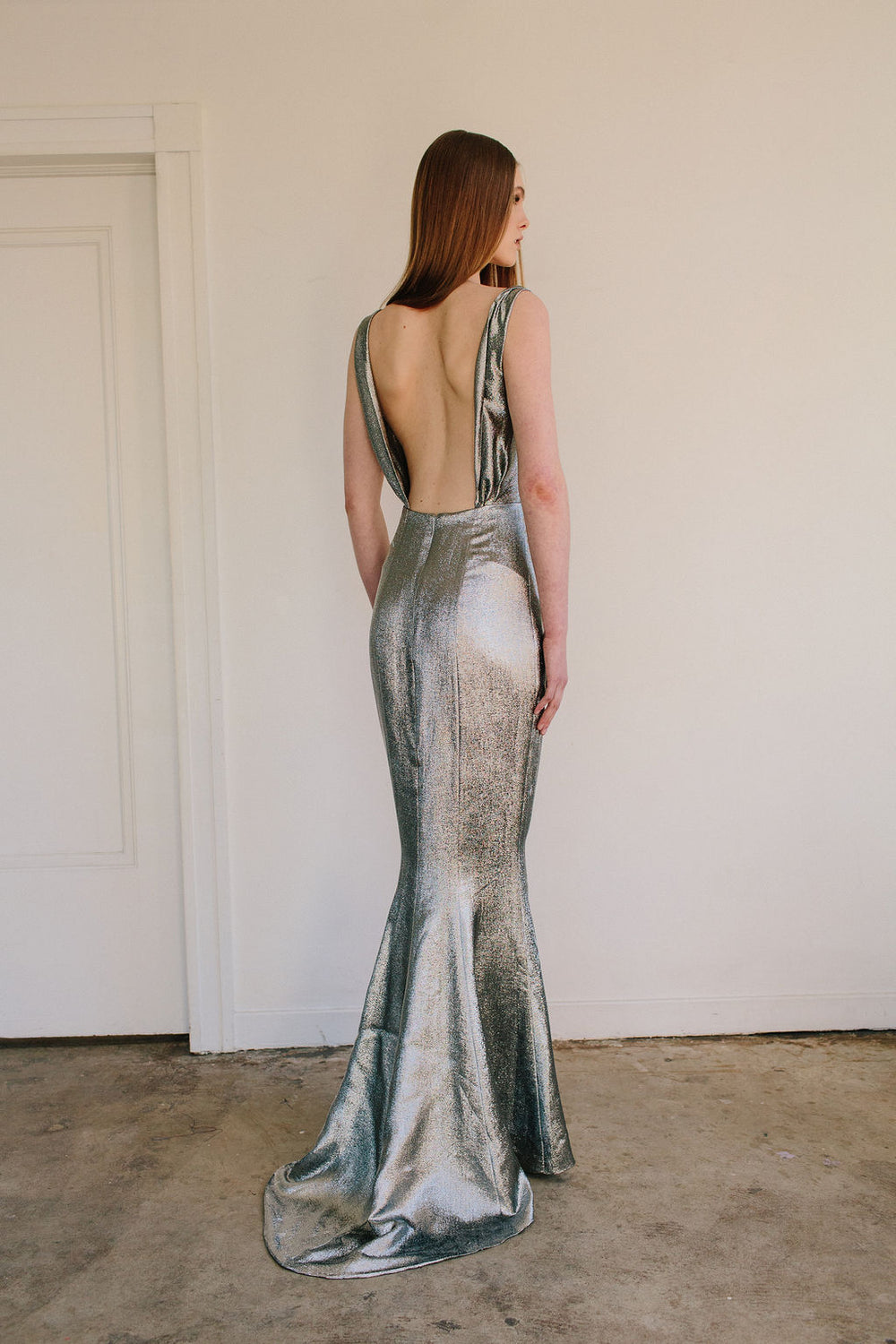 silver lame dress Dorothy Dress in Silver Lam with Feathers and Paillettes  LEIN