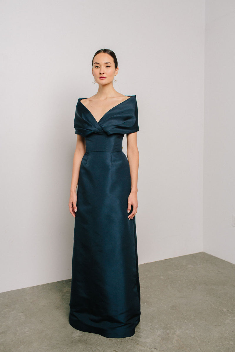 Off Shoulder Ava Gown with A-Line Skirt Off Shoulder Ava Gown with A-Line Skirt
