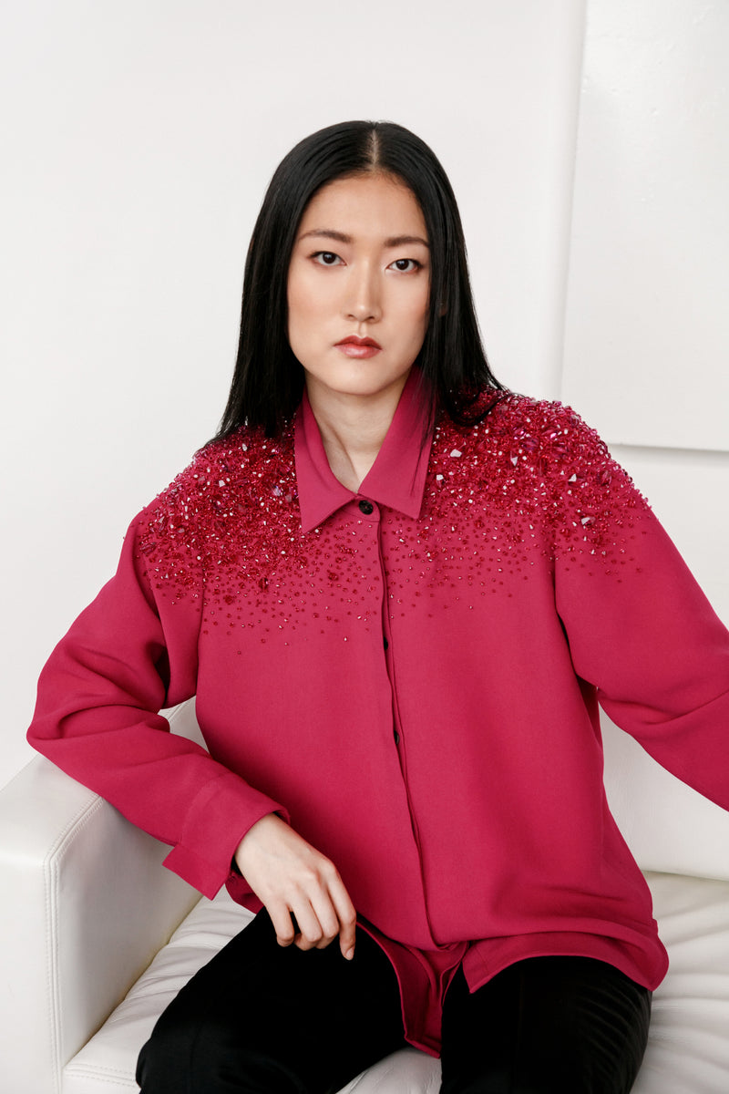 Jane Shirt with Crystalled Shoulders