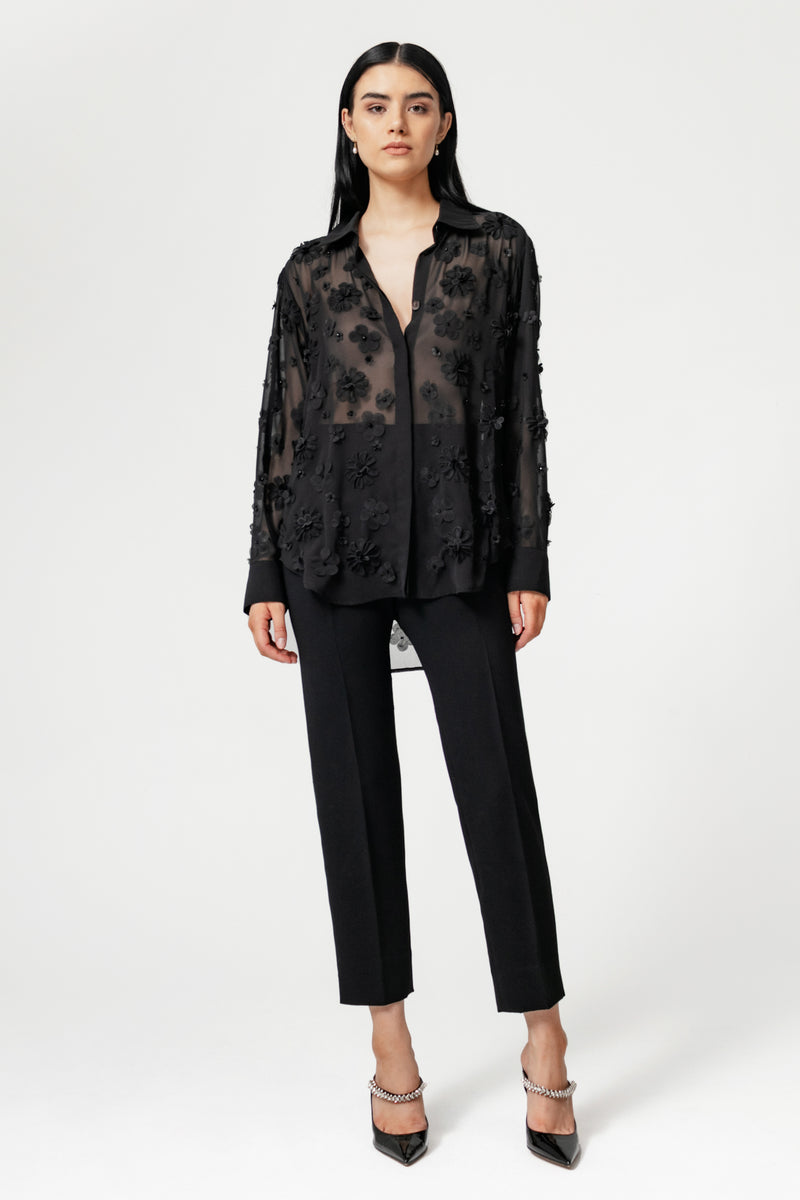 Jane Shirt with Scattered Petals & Gems