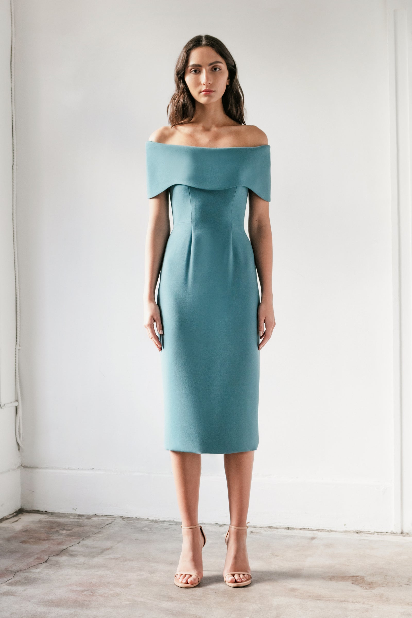 Off Shoulder Dress with Wave Collar Catherine Regehr Off Shoulder Dress with Wave Collar Catherine Regehr