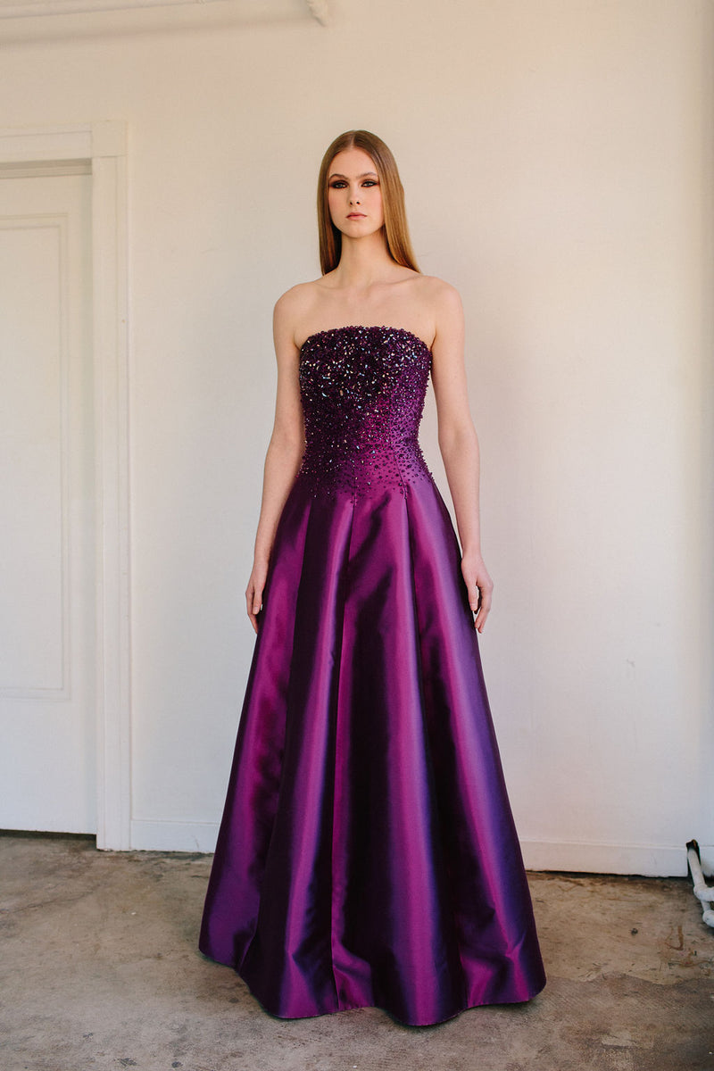 Strapless Van Der Rohe Gown with Crystal Bodice Catherine Regehr Strapless Van Der Rohe Gown with Crystal Bodice Catherine Regehr