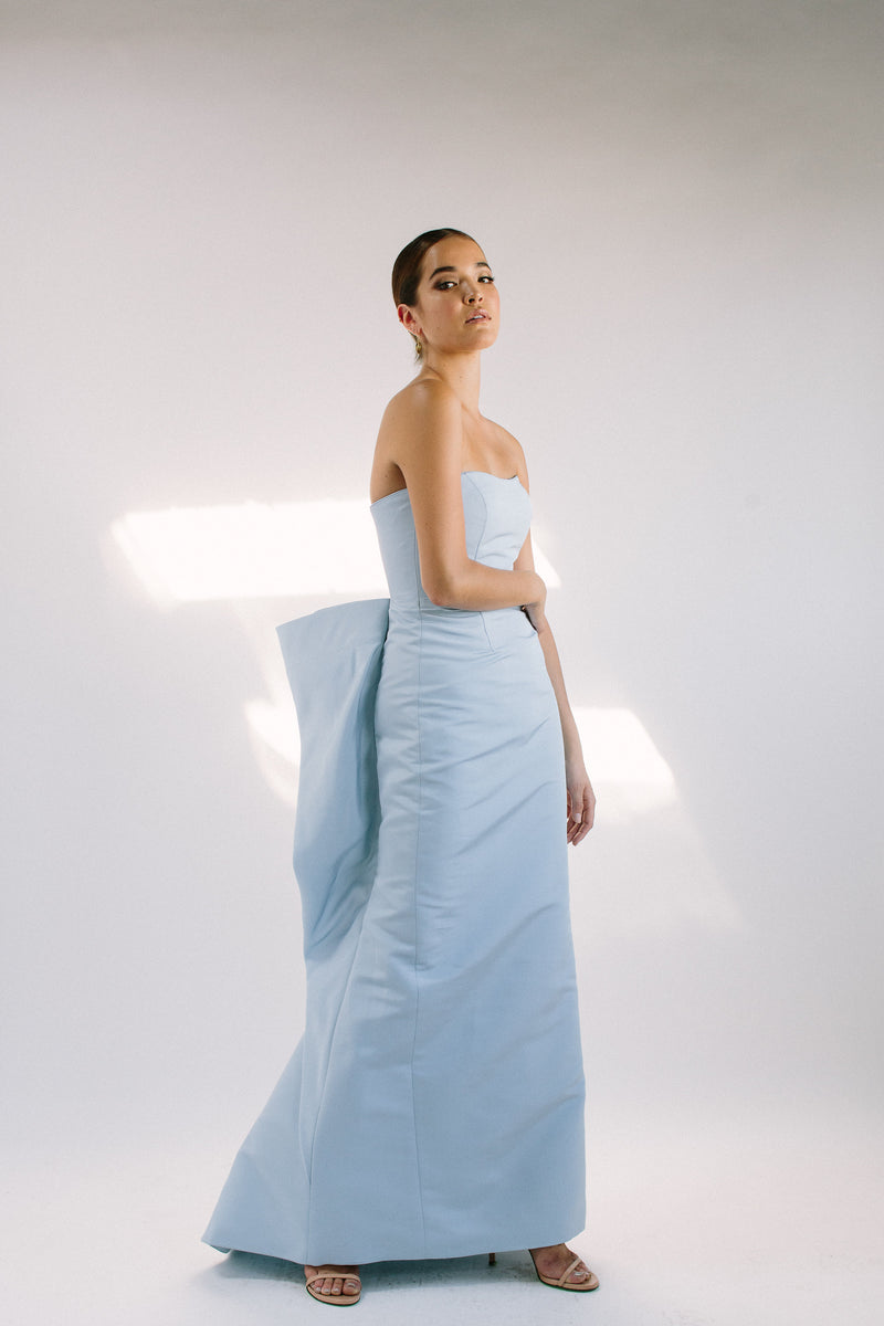 Strapless Levete Gown with Fan Back
