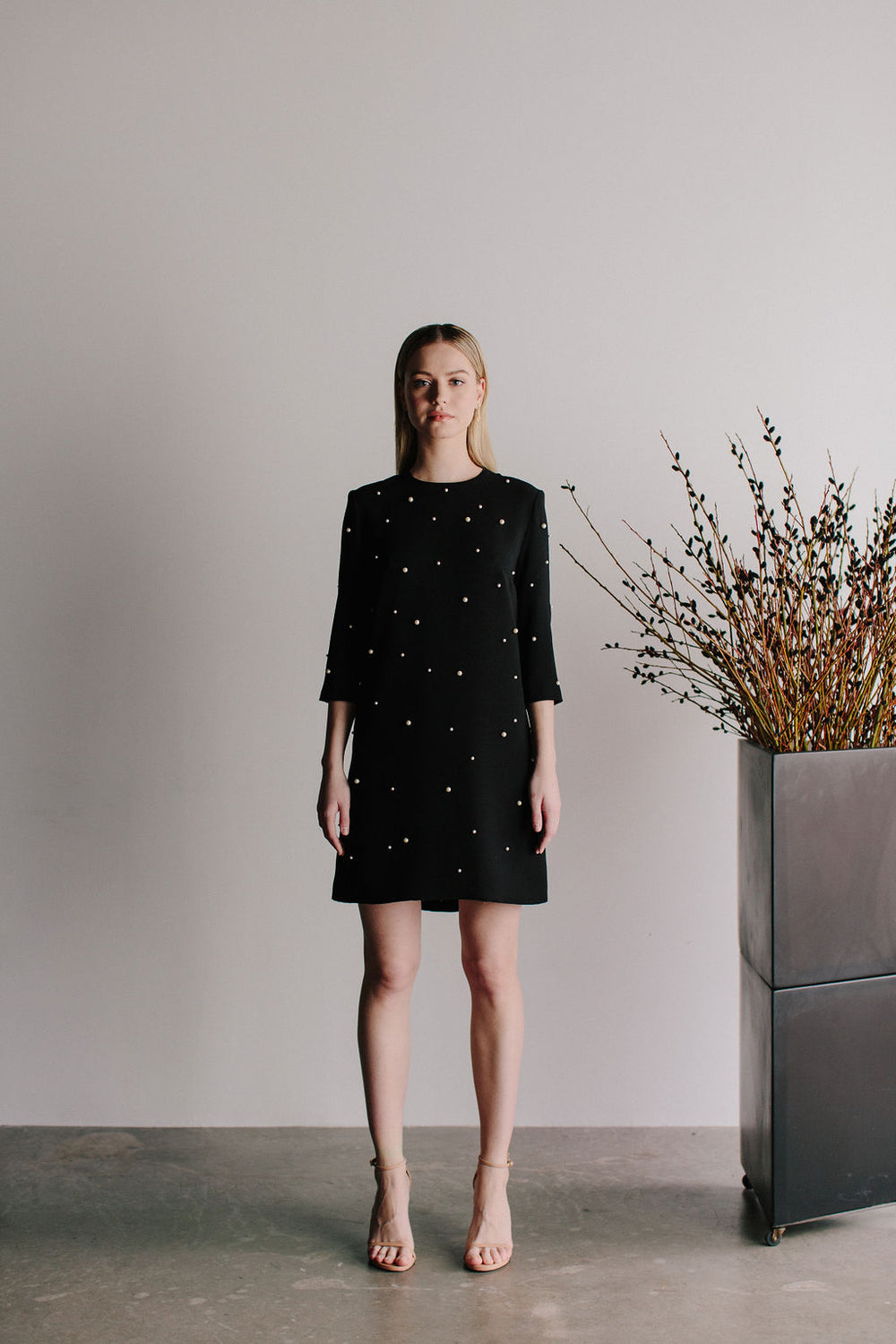 All Over Scattered Pearl Arak Dress with 3/4 Sleeve – Catherine Regehr