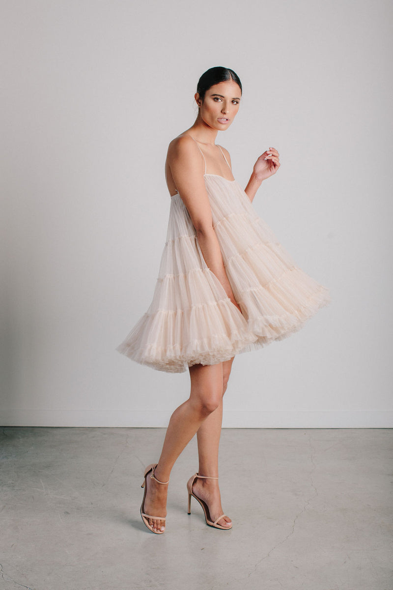 Tiered Tulle Baby Doll Dress