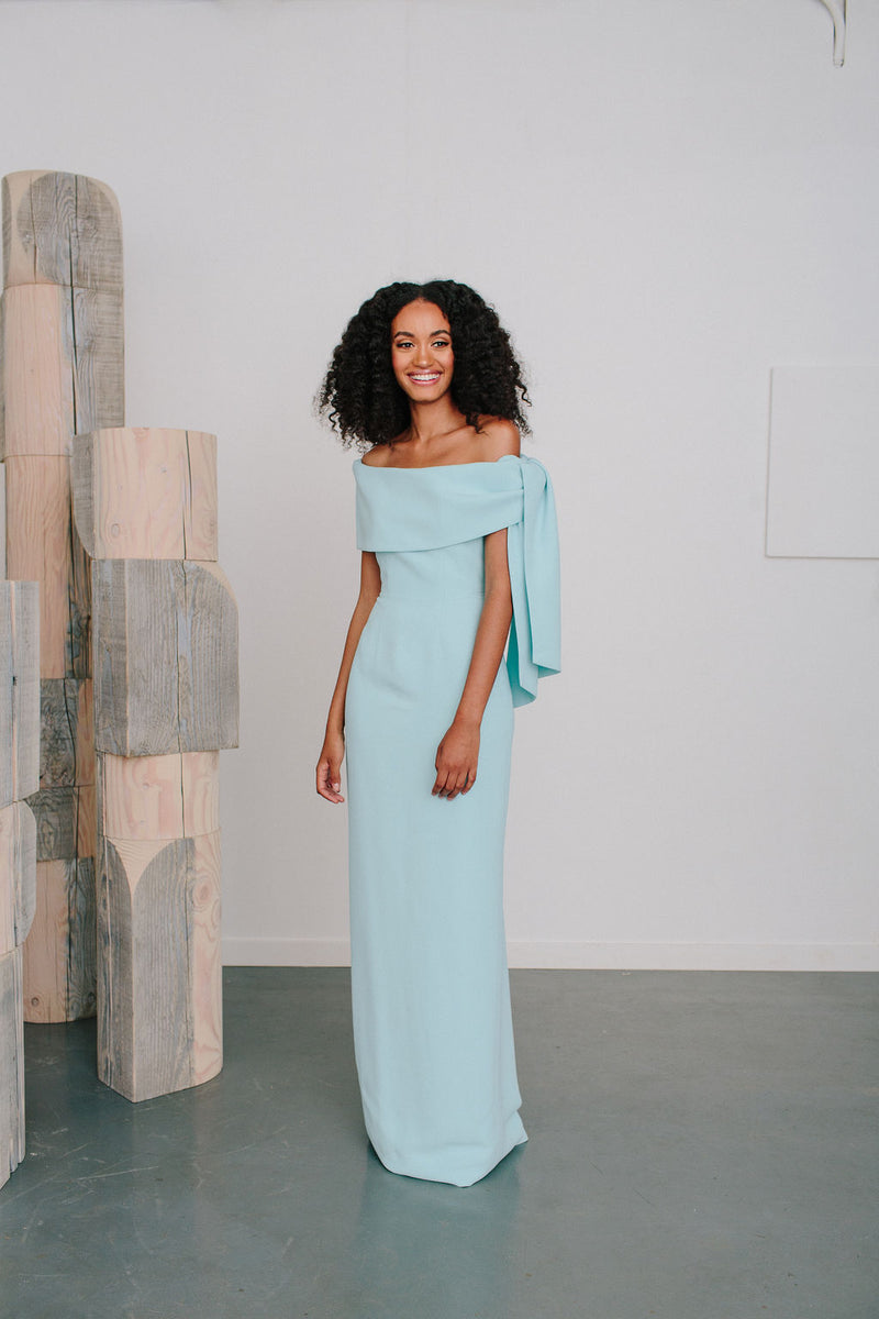 Draped Tie Gown