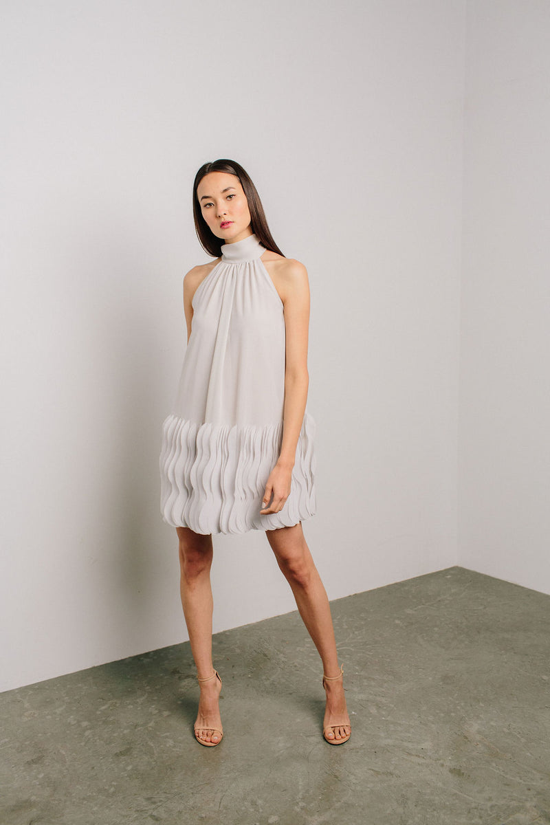 laser cut shift dress Jewel Neck Hanna Shift with Laser Cut Disc Hem