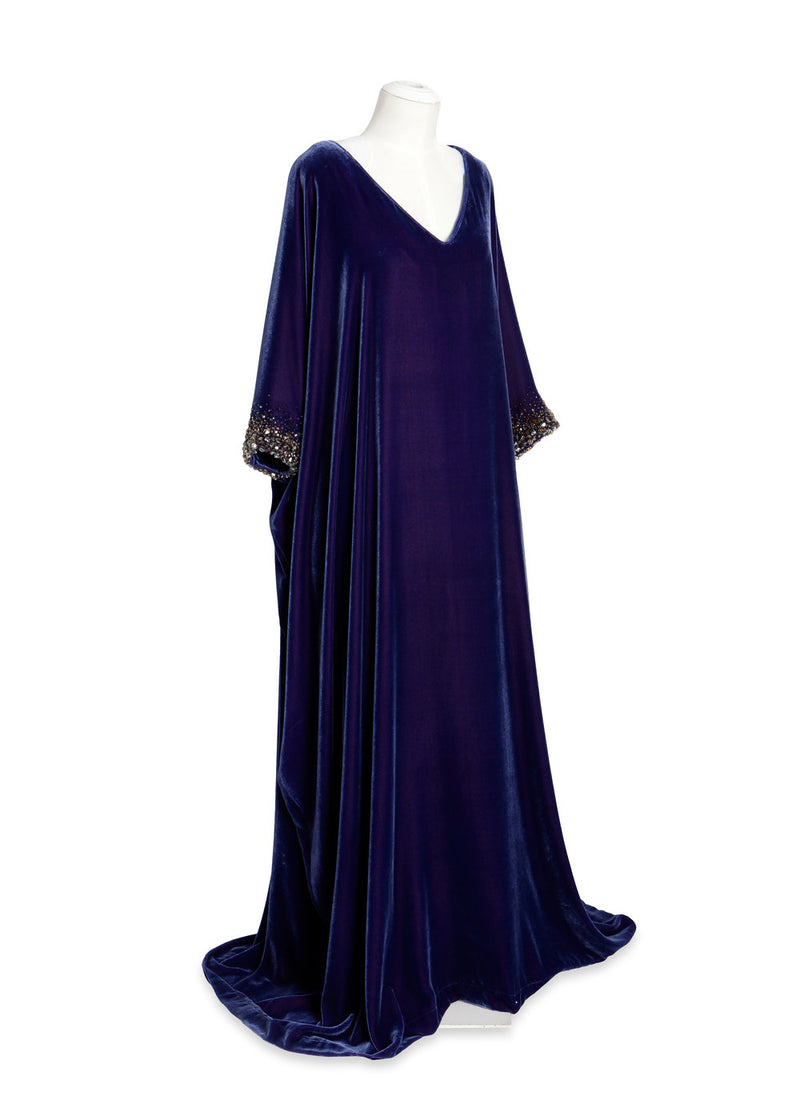 V-Neck Caftan with Crystal Sleeves