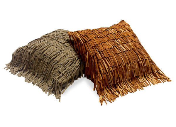 All Over Suede Fringe Cushion