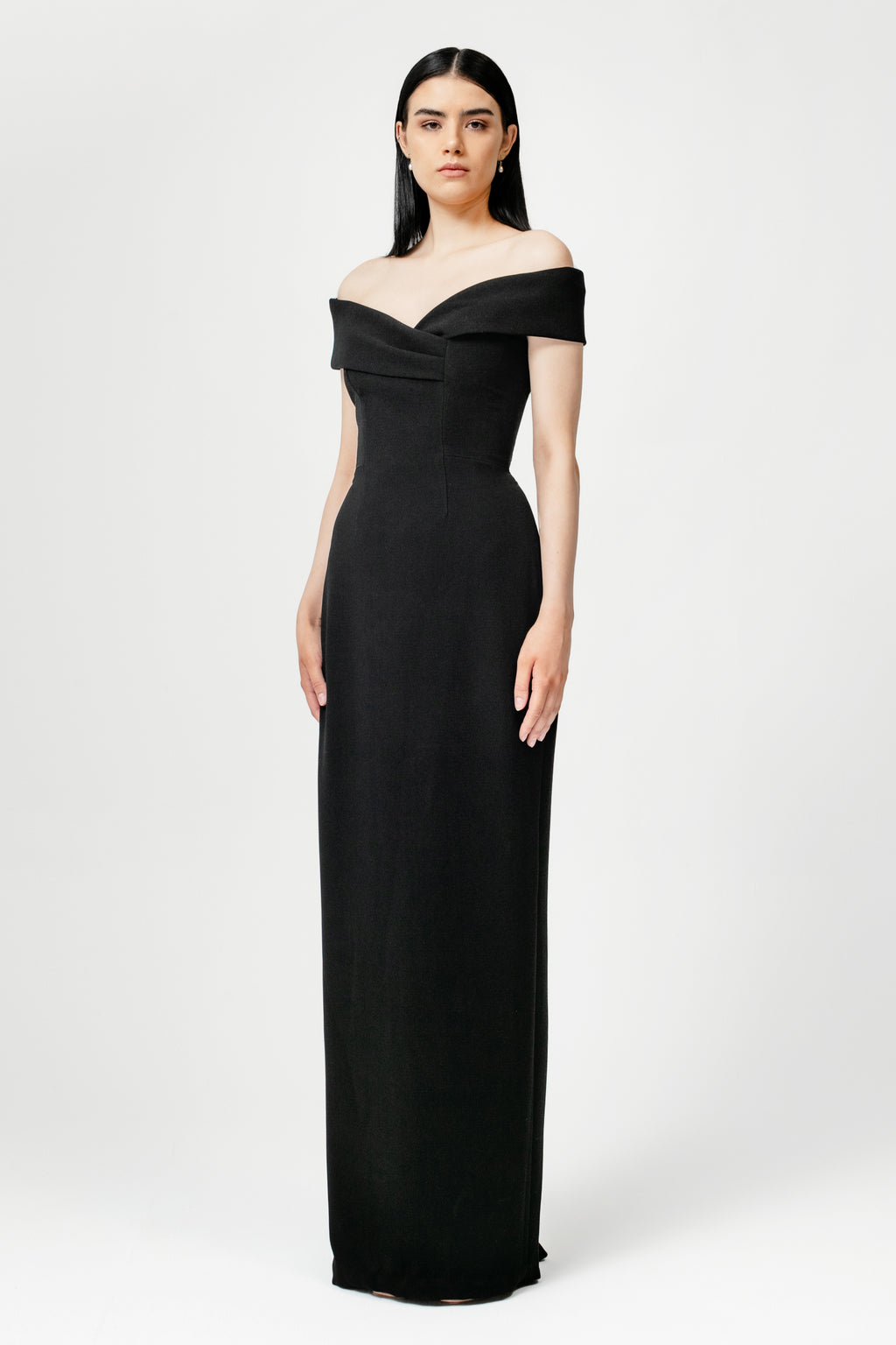 Off Shoulder V Neck Gown – Catherine Regehr