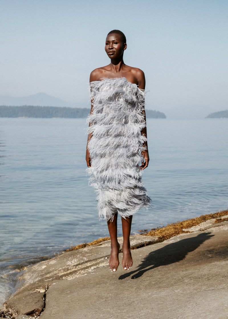 Strapless Feather Row Dress Catherine Regehr Strapless Feather Row Dress Catherine Regehr