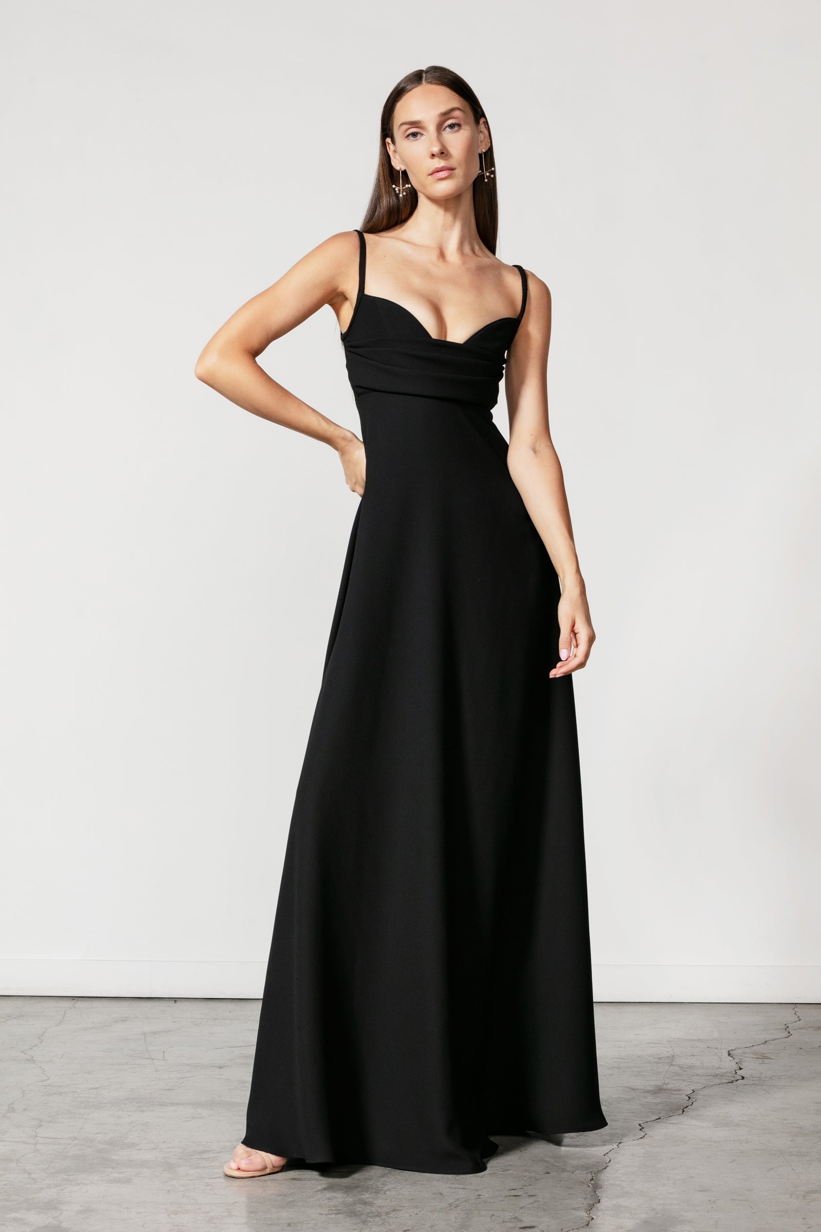 Scoop Neck Spaghetti Strap Empire Waisted Gown Scoop Neck Spaghetti Strap Empire Waisted Gown